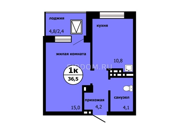 
   Продам 1-комнатную, 36.6 м², Тихие зори, дом Панорама корпус 1

. Фото 1.