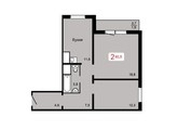 
   Продам 2-комнатную, 60.9 м², Мичурино, дом 2 строение 5

. Фото 1.