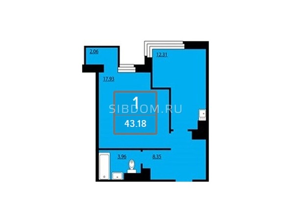 
   Продам 1-комнатную, 43.18 м², Преображенский, дом 12

. Фото 1.