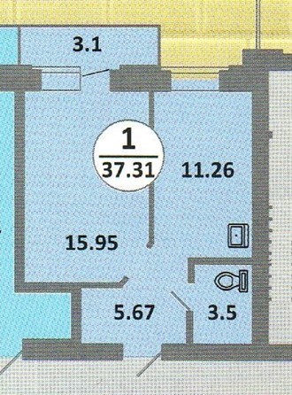 
   Продам 1-комнатную, 34 м², Соколовская ул, 52

. Фото 2.