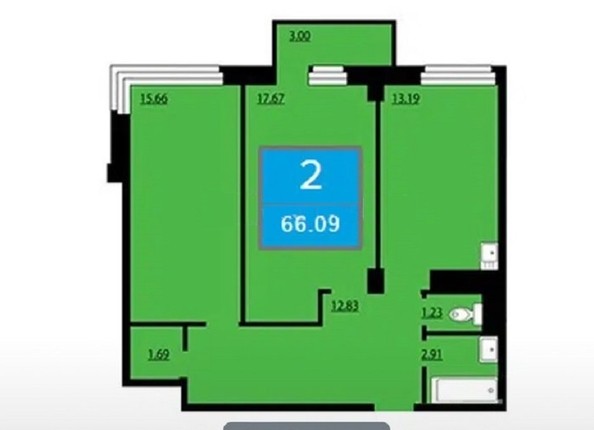 
   Продам 2-комнатную, 66.9 м², Преображенский, дом 11

. Фото 2.