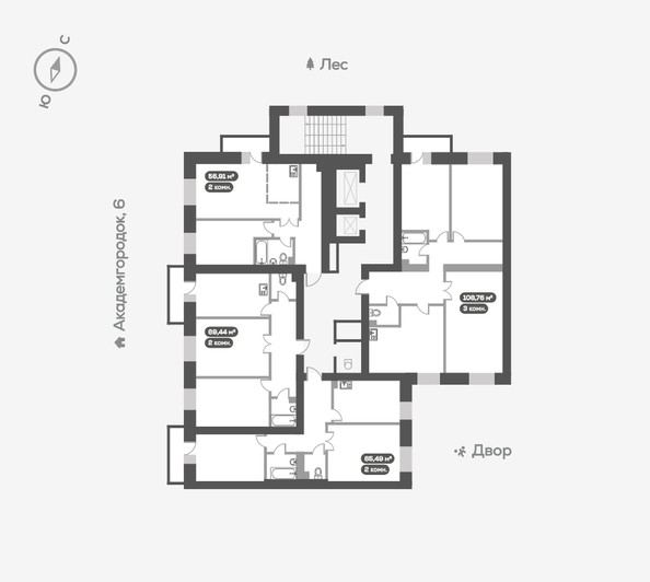 
   Продам 2-комнатную, 66 м², Академгородок ул, 80

. Фото 18.