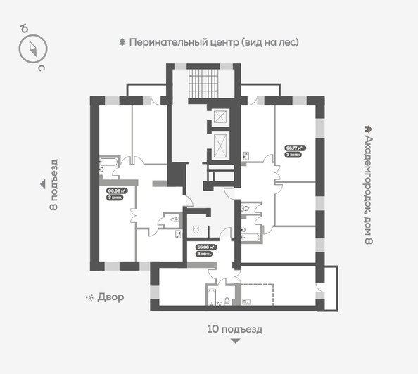 
   Продам 3-комнатную, 91.4 м², Академгородок ул, 74

. Фото 23.