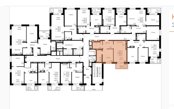 
   Продам 2-комнатную, 59.2 м², Петра Подзолкова ул, 19

. Фото 2.