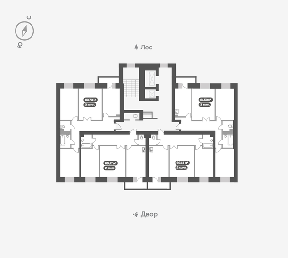 
   Продам 2-комнатную, 69.7 м², Академгородок ул, 80

. Фото 18.