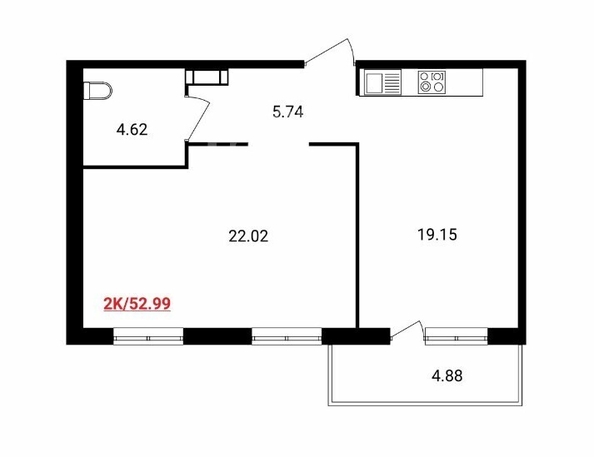 
   Продам 2-комнатную, 53 м², Соколовская ул, 20а

. Фото 1.