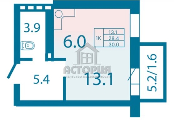 
   Продам студию, 30 м², Олимп, дом 1

. Фото 6.