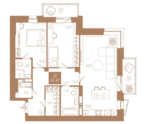 
   Продам 3-комнатную, 84.4 м², АЙВАЗОВSKY (АЙВАЗОВСКИЙ), 1

. Фото 1.