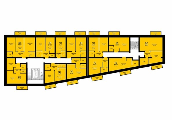 
   Продам 2-комнатную, 53 м², Кирпичная ул, 19

. Фото 1.