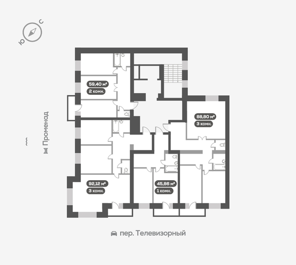 
   Продам 2-комнатную, 59.4 м², Сити-квартал Октябрьский, дом 2

. Фото 17.