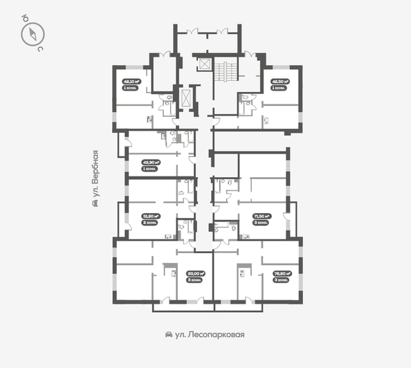 
   Продам 1-комнатную, 42.5 м², Белый квартал на Свободном, дом 3

. Фото 18.