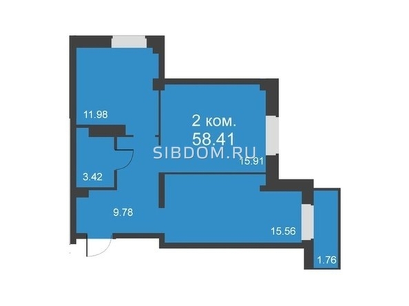 
   Продам 2-комнатную, 56.4 м², Калинина ул, 175а

. Фото 2.