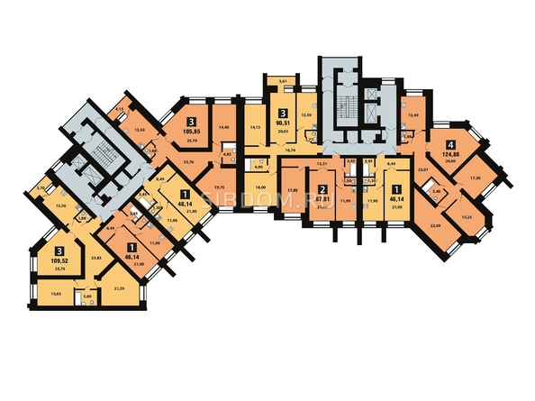 
   Продам 4-комнатную, 124.4 м², Копылова ул, 19

. Фото 2.