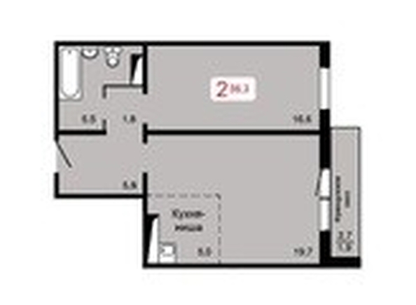 
   Продам 2-комнатную, 56.3 м², Мичурино, дом 2 строение 4

. Фото 1.