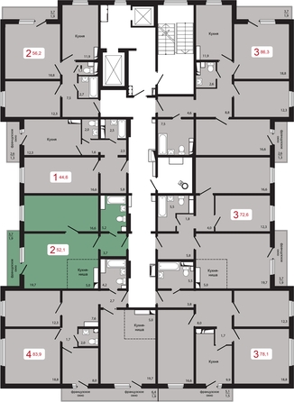 
   Продам 2-комнатную, 52.1 м², КБС. Берег, дом 5 строение 1

. Фото 2.