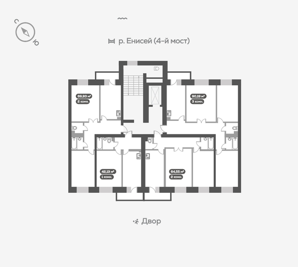 
   Продам 2-комнатную, 65.1 м², Академгородок ул, 80

. Фото 18.