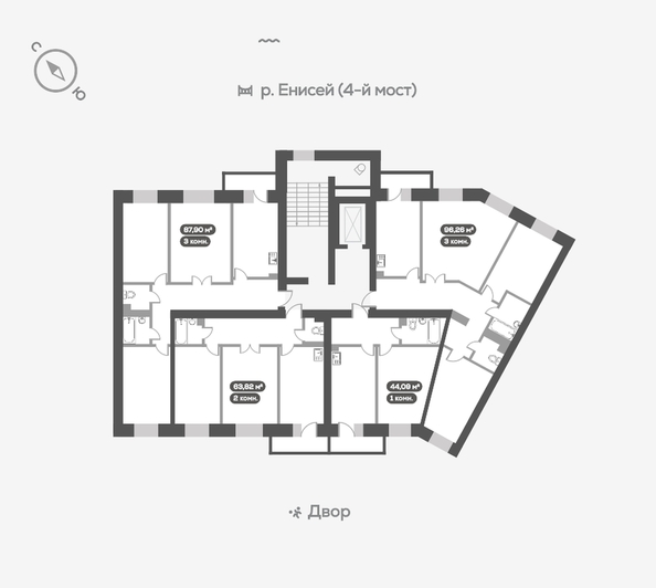 
   Продам 2-комнатную, 64.5 м², Академгородок ул, 80

. Фото 18.