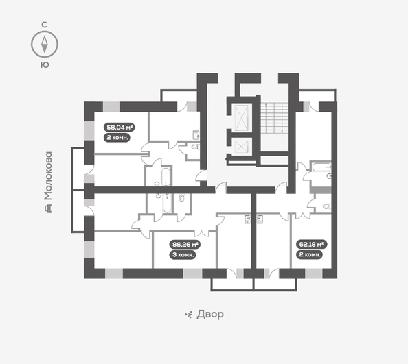 
   Продам 2-комнатную, 58.04 м², Сити-квартал на Взлетной, дом 1

. Фото 13.