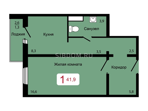 
   Продам 1-комнатную, 41.9 м², Мичурино, дом 2 строение 7

. Фото 1.