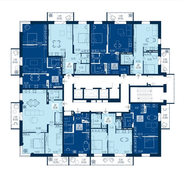 
   Продам 2-комнатную, 54.55 м², АЭРОCITY (Аэросити), дом 3

. Фото 4.