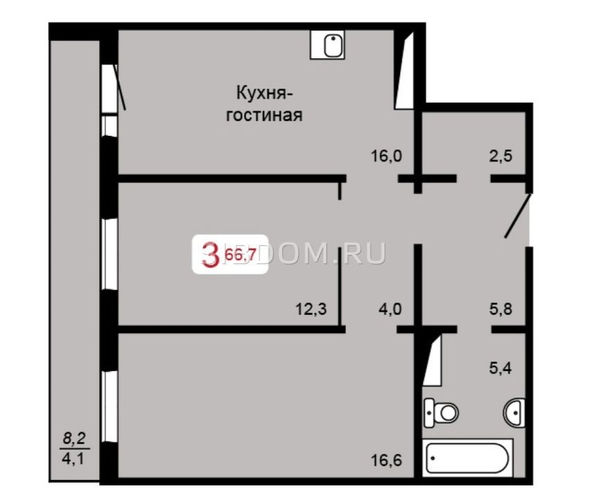 
   Продам 3-комнатную, 78.1 м², Судостроительная ул, 31

. Фото 9.