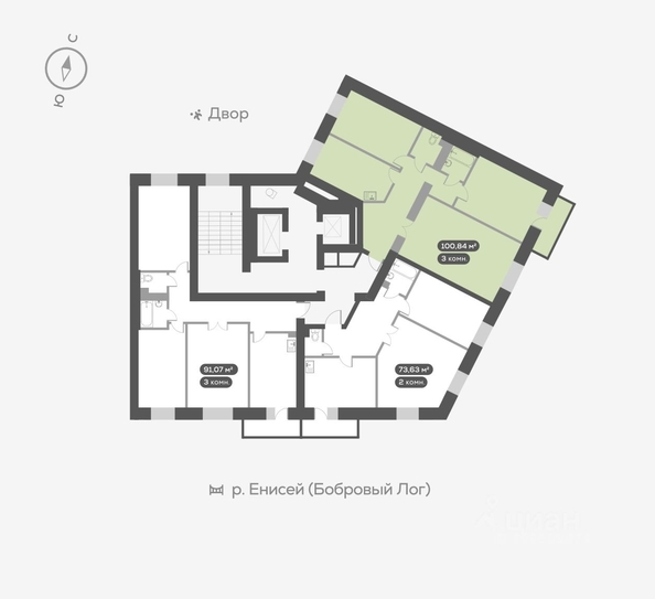 
   Продам 3-комнатную, 104 м², Академгородок ул, 78

. Фото 4.