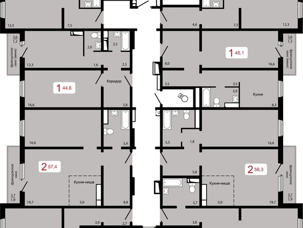 
   Продам 2-комнатную, 61 м², Мичурино, дом 2 строение 6

. Фото 2.