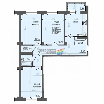 
   Продам 3-комнатную, 84.1 м², Новые Солонцы, дом 9

. Фото 11.