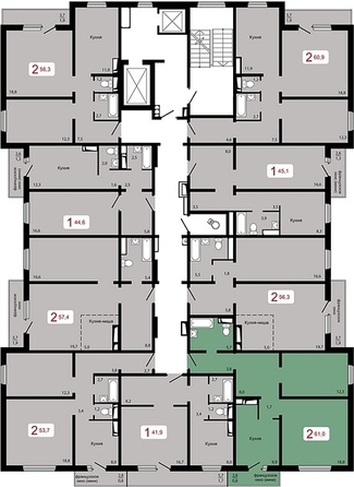 
   Продам 2-комнатную, 61 м², Мичурино, дом 2 строение 6

. Фото 1.