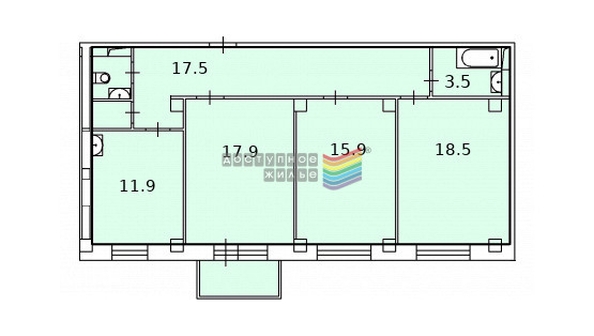 
   Продам 3-комнатную, 87.4 м², Северное шоссе, 48

. Фото 19.