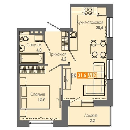 
   Продам 2-комнатную, 43.5 м², Мичуринские аллеи, дом 2

. Фото 10.