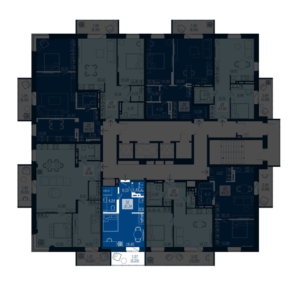 
   Продам 1-комнатную, 30.39 м², АЭРОCITY (Аэросити), дом 3

. Фото 1.