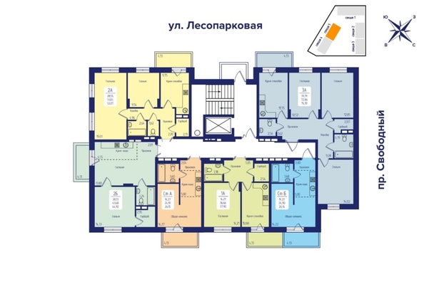 
   Продам 3-комнатную, 73.1 м², Свободный пр-кт, 66л

. Фото 1.