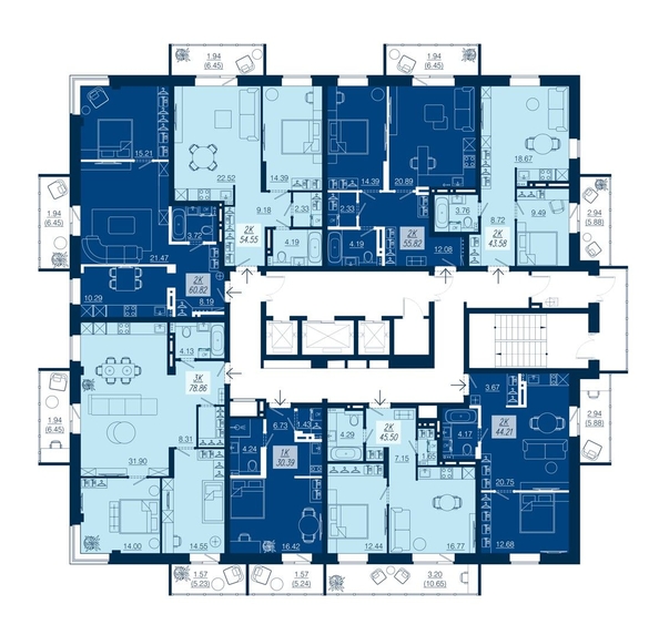 
   Продам 2-комнатную, 60.82 м², АЭРОCITY (Аэросити), дом 1

. Фото 10.