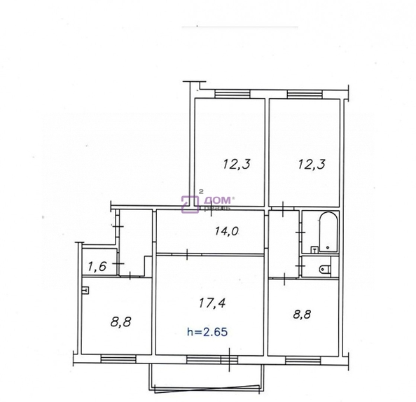 
   Продам 4-комнатную, 78.8 м², Молокова ул, 58

. Фото 38.