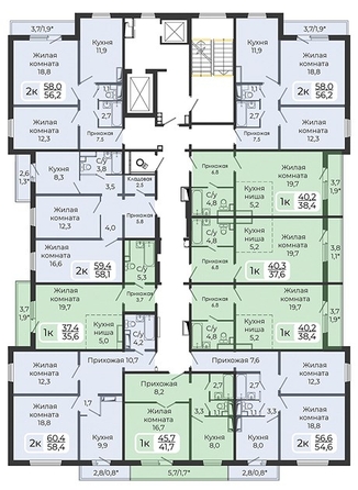 
   Продам 1-комнатную, 41.7 м², Три слона, дом 1

. Фото 2.