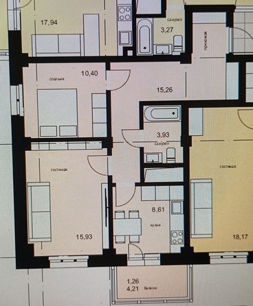 
   Продам 2-комнатную, 55.39 м², ЛЕТО, дом 1

. Фото 1.