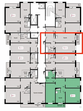 
   Продам 1-комнатную, 49.3 м², Мичурино, дом 2 строение 4

. Фото 1.