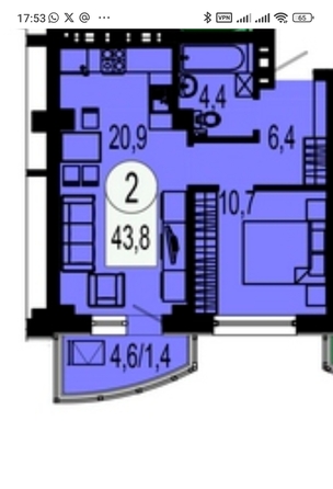 
   Продам 2-комнатную, 41.6 м², Ярыгинская наб, 5

. Фото 9.