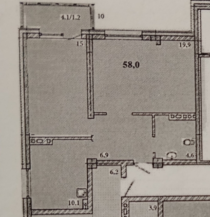 
   Продам 2-комнатную, 58 м², Калинина, 175

. Фото 1.