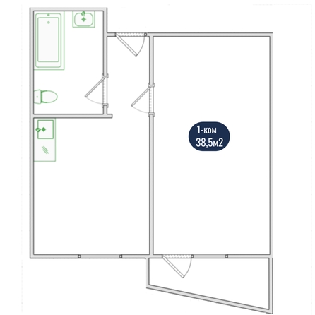 
   Продам 1-комнатную, 38.5 м², Карамзина ул, 6

. Фото 5.