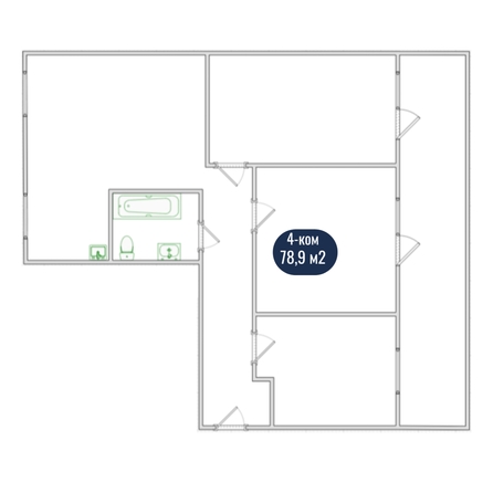 
   Продам 4-комнатную, 78.9 м², Горького ул, 36

. Фото 3.