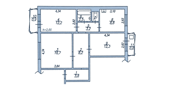 
   Продам 3-комнатную, 73 м², Мужества ул, 22

. Фото 20.