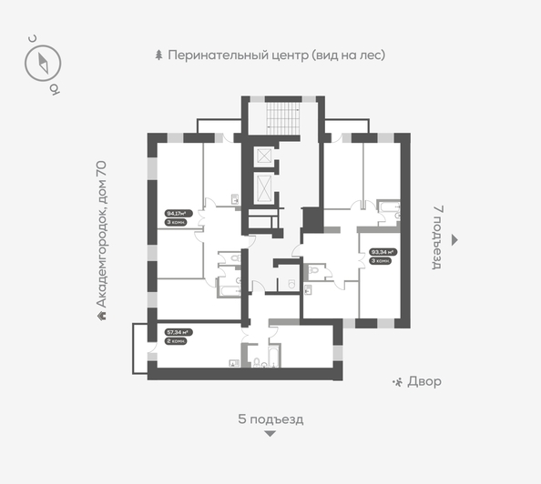 
   Продам 3-комнатную, 93.6 м², Академгородок ул, 74

. Фото 22.