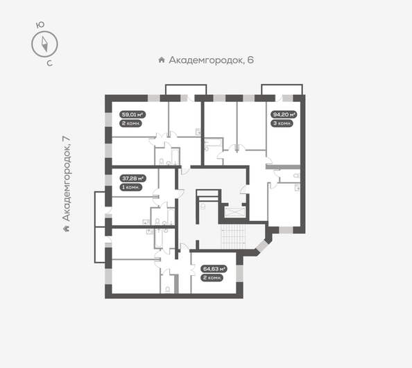 
   Продам 2-комнатную, 59.01 м², Академгородок, дом 5

. Фото 13.