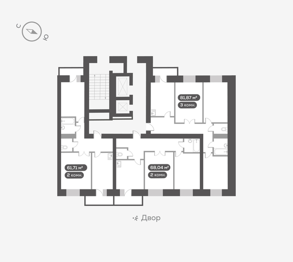 
   Продам 3-комнатную, 81.87 м², Сити-квартал на Взлетной, дом 1

. Фото 3.