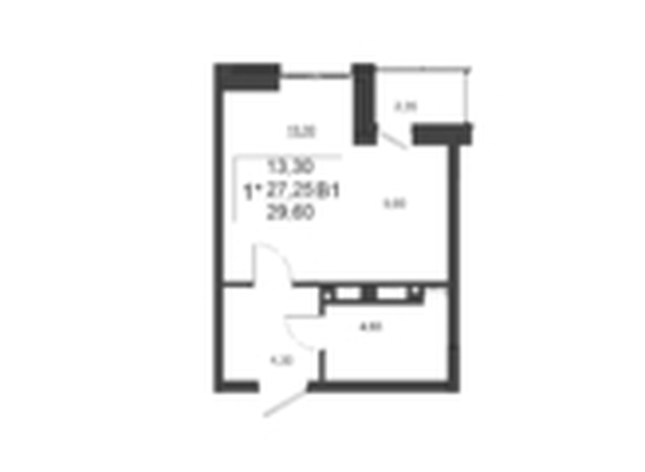 
  Продается 1-комн. квартира, 29.6 м², ЖК Дивные Дали, дом 1
. Фото 1.