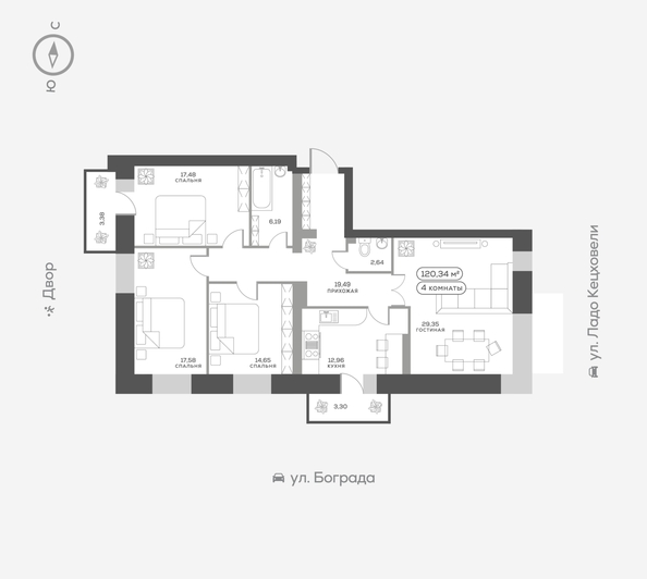 
   Продам 4-комнатную, 120.3 м², Ладо Кецховели ул, 27

. Фото 5.