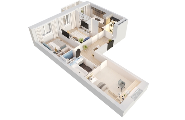 
  Продается 3-комн. квартира, 74.1 м², ЖК Univers (Универс), 1 квартал
. Фото 2.