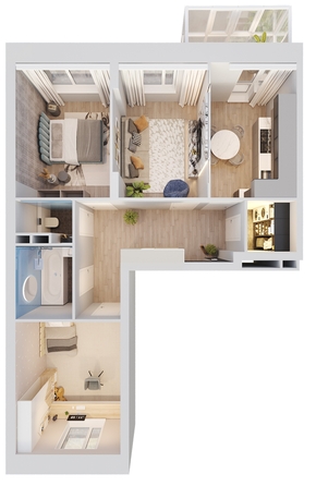 
  Продается 3-комн. квартира, 74.1 м², ЖК Univers (Универс), 1 квартал
. Фото 3.